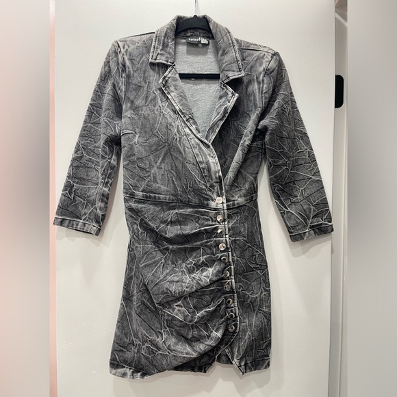 Retrofete Gray Textured Denim Dress - Picture 2 of 4
